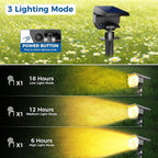 6 Pack Solar Spot Lights Outdoor, Solar Spotlights Outdoor Waterproof 2-in-1 Auto On/Off Landscape Lighting for Outside Yard Wall Garden Pathway(Warm White)