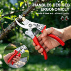 Kynup Pruning Shears, Heavy Duty Garden Shears with SK5 Japanese Steel | 8.6" Garden Clipper, Hand Pruners for Clean Cuts 4X Easier, Garden Scissors for Arthritis Left Handed with Secure Safety Lock
