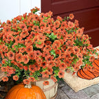 Artificial Flowers for Outdoor, UV Resistant Fake Silk Flowers, Realistic Faux Plants for Outside Indoor Porch Patio Window Box Planter Home Decor (20, Orange)