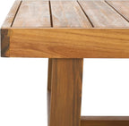 SAFAVIEH Outdoor Collection Duncan Natural Brown Slatted Top Solid Wood Coffee Table