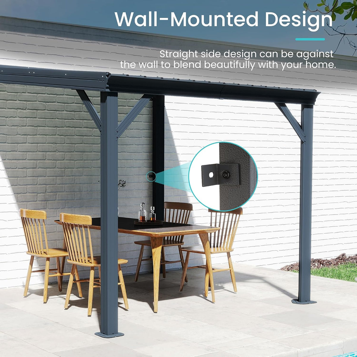 domi 8'x 10' lean to gazebo,outdoor gazebo pergola on a desk or shelf