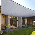 LOVE STORY Custom Size 4'x8' Silver Grey Sun Shade Sail Rectangle UV Block Canopy Patio Sail Sunshades Fabric for Outdoor Garden Carport (We Make Custom Size)