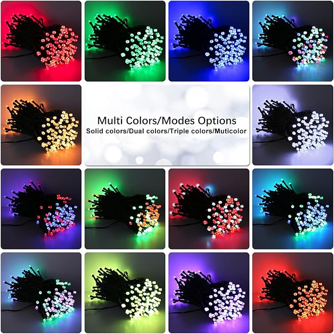 Brizled Color Changing String Lights 98FT 300 LED RGB Christmas Lights Dimmable Multifunctional Christmas Light with Remote for Indoor Outdoor St Patrick's Day Easter Halloween Xmas Tree Holiday Party