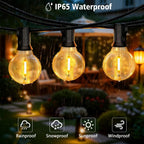 G40 LED Outdoor String Lights, 100FT LED Patio Lights with Light Sensor Timer, 52 Shatterproof Globe Bulbs(2 Spare), Waterproof Connectable Hanging Lights for Backyard Porch Balcony Decor