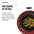 Farberware Barbecue Nonstick Mini Round Wok Topper, 8-Inch, Black