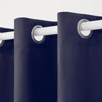 TOWN & COUNTRY BASICS Cabana Solid Heavyweight Indoor Outdoor Curtains, Light Filtering Opacity with Grommet Top, Water Repellent, 2-Pack Set, 54"x120", Dark Navy
