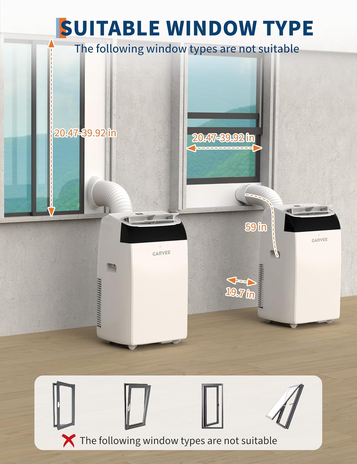 garvee 3-in-1 portable air conditioner, 14000 btu (10200 on a desk or shelf