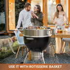 onlyfire Stainless Steel Rotisserie Ring Kit for Weber 22" Kettle Grills | Turns Your Kettle Into A Chicken Roaster
