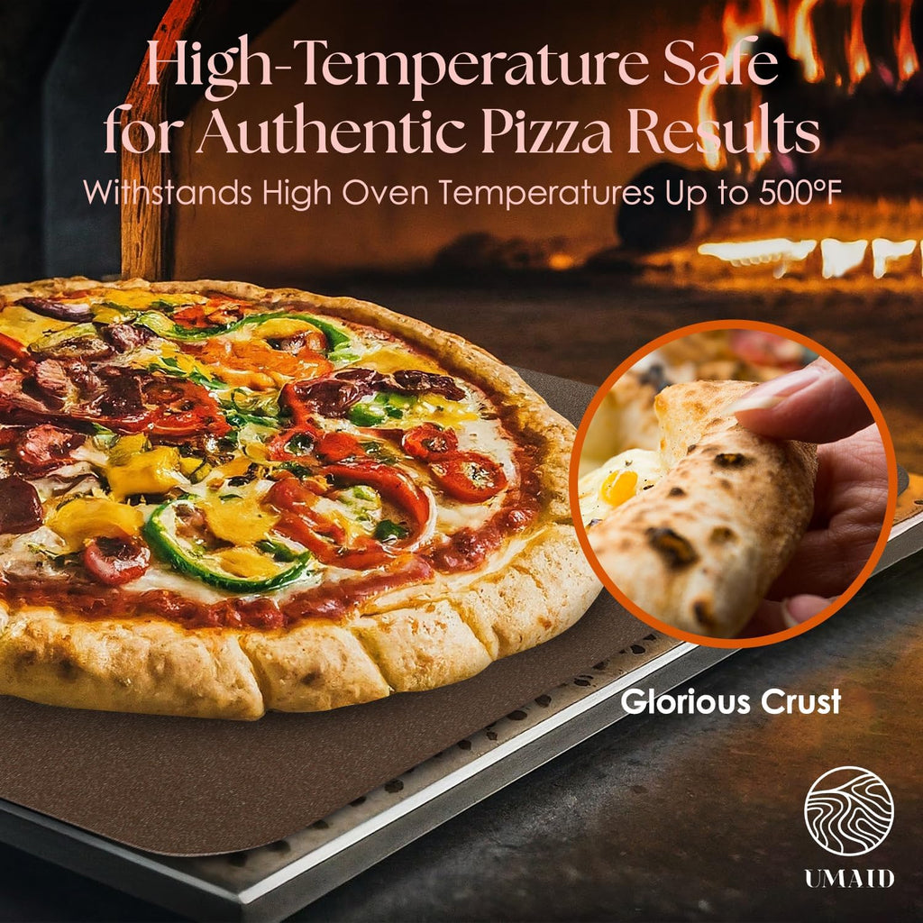 UMAID Pizza Steel for Oven & Grill, 16"x13.4", 1/4" Thick Pre-Seasoned Carbon Steel Baking Steel for Oven, Pizza Steel for Oven, Best Fit for Standard 12" Home Pizza, Includes Recipe Booklet