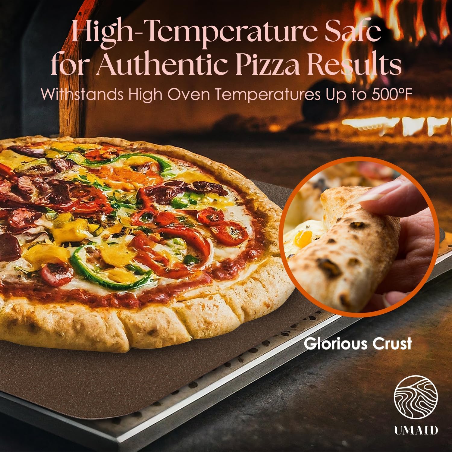 UMAID Pizza Steel for Oven & Grill, 16"x13.4", 1/4" Thick Pre-Seasoned Carbon Steel Baking Steel for Oven, Pizza Steel for Oven, Best Fit for Standard 12" Home Pizza, Includes Recipe Booklet