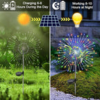 Solar Garden Lights Outdoor, 6 Pack 120 LED Twinkling Firework Lights Decorative with 2 Modes, Outdoor Waterproof Solar Starburst Light for Outside Yard Pathway Garden Decor, Multicolor