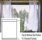 Patio Screen Mesh Outdoor Curtains Waterproof Sheer Lightweight Bug Netting for Porch Gazebo Garden Party Wedding Backdrop, White, W 125 x L 84 inch per Panel, 2 Panels