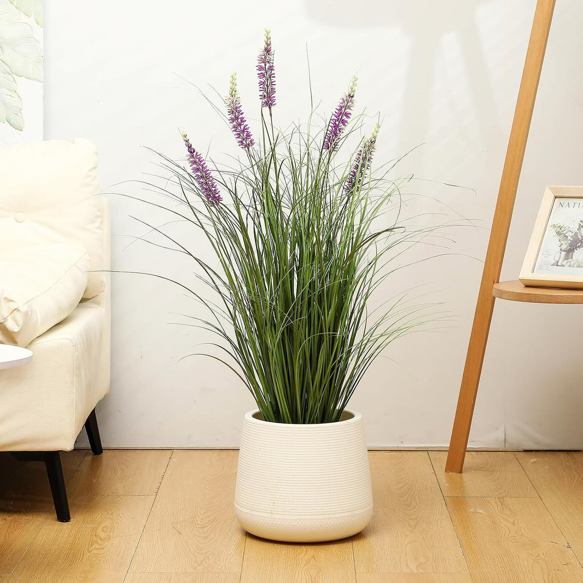 jexine 4 pieces faux plants outdoor 3 ft on a desk or shelf