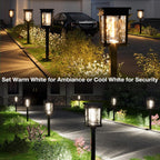 XMCOSY+ Solar Pathway Lights Outdoor, 6 Pack Solar Powered Garden Lights | 50 Lumens Adjustable Brightness, 2700K/4500K Color Dual-Temperatures, Auto On/Off IP65 for Lawn Walkway Landscape Lighting