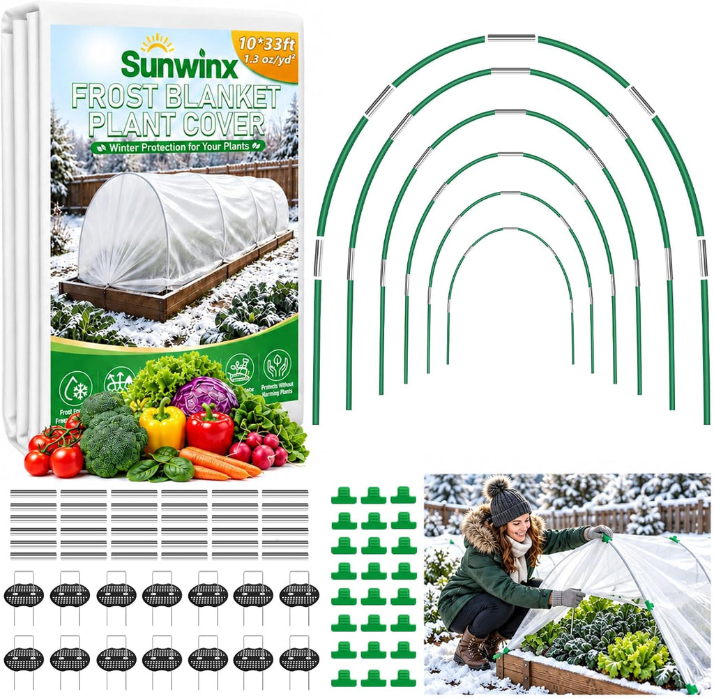 winter plant covers freeze protection kit, 10x33ft frost, main product view