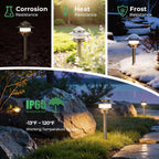 Pagoda Solid Brass Low Voltage Landscape Pathway Lights, 12V LED Heavy Duty Path Lighting Outdoor Wired, Waterproof Antique Bronze Walkway Lights, 4 Pack Without G4 Bulb