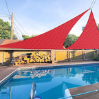 E&K Sunrise 21' x 21' x 21' Sun Shade Sail Triangle Canopy Shade Cover UV Block for Patio Backyard Garden Outdoor (Red)