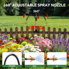 250FT Drip Irrigation System for Garden with 38pcs Adjustable Copper Nozzles & Emitters, Automatic Garden Watering System with 1/2" & 1/4" Tubing for Raised Bed, Yard, Greenhouse, Potted Plants, Lawn