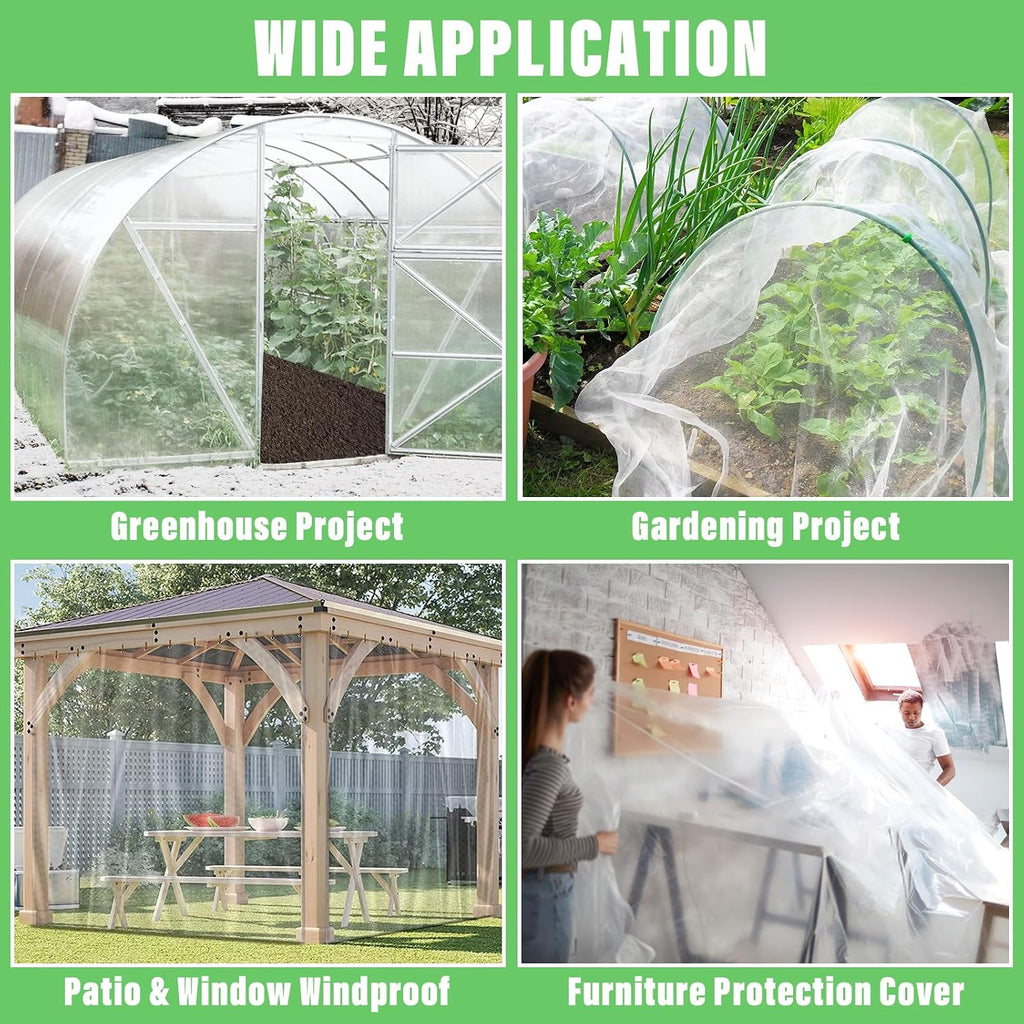 legigo 10 x 30 ft clear greenhouse plastic on a desk or shelf