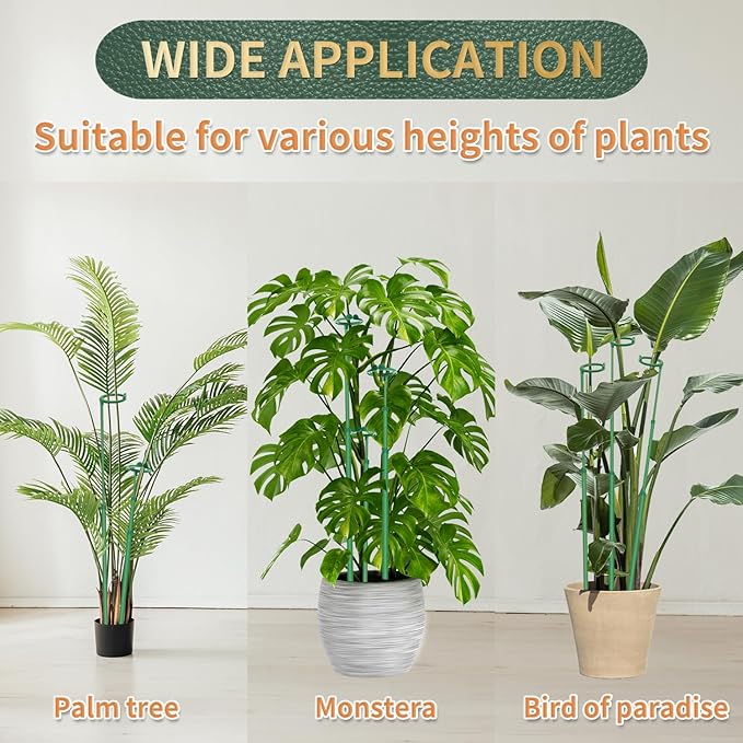 Telescoping Plant Stakes,7Pcs 14.3In to 25In Adjustable Monstera Plant Support Orchid Sticks with Clips, Plant Sticks Support Tall for Monstera,Orchids,Tomatoes,Vines & Indoor Outdoor Plants