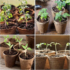 homenote Peat Pots, 60 Pcs 4 Inch Seed Starting Pots with Drainage Holes Round Nursery Plants Pots with Bonus 20 Plant Labels
