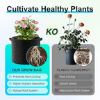 Land Guard 4-Pack Fabric Grow Bags 30 Gallon, Thickened Nonwoven Garden Pots, Growing Bags with Handles, Black