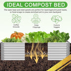 2 Pack Tall Corrugated Galvanized Steel Raised Garden Bed Outdoor, Metal Above Ground Garden Bed for Vegetables and Flowers, Rectangle Raised Beds for Gardening-4x2FT