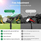 Solar Lights Outdoor Spot Light: 4 Pack 120°&180° Adjustable Bigger LED Solar Spot Lights Outdoor Waterproof - Landscape Lighting Spotlights for Garden, Yard, Pathway, Tree, Flag, Wall (Warm White)