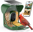 Smart Bird Feeder with Camera, 11000+ AI Bird Recognition, 2K HD Color Night Vision, IP65 Waterproof Solar Powered Bird Feeder with 142° Wide Angle, Motion Detection for Outdoor Garden, Ideal Gift