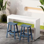 Stoog All-Weather Bar Stools Set of 4, 28" Height Outdoor Bar Stools, Low Maintenance, for Patio, Deck, Kitchen Counter, and Garden, Blue