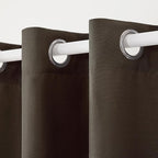 TOWN & COUNTRY BASICS Cabana Solid Heavyweight Indoor Outdoor Curtains, Light Filtering Opacity with Grommet Top, Water Repellent, 2-Pack Set, 54"x108", Chocolate