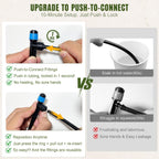 push-to-connect drip irrigation system kit, complete premium garden shown in use