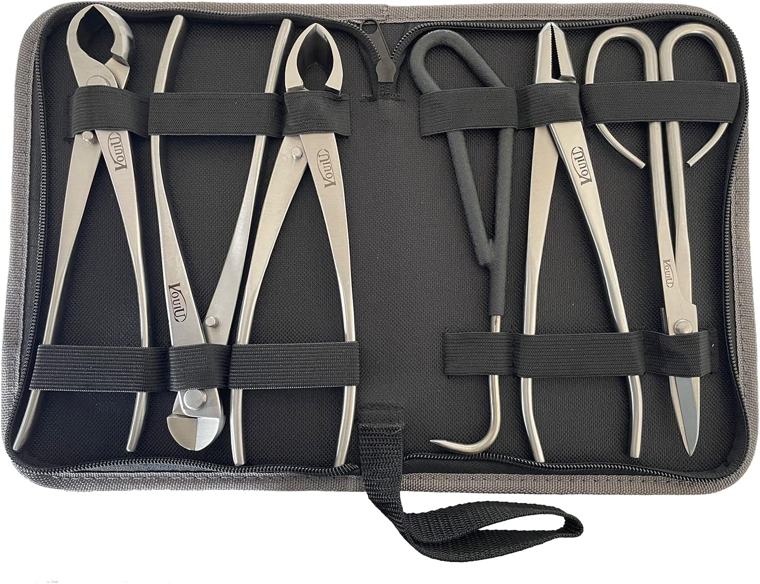 vouiu 6-Piece Bonsai Tool Set,Concave Cutter,Knob Cutter,Jin Pliers,Wire Cutter,Bonsai Scissors, Root Hook