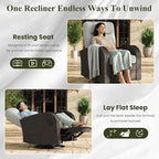 LayinSun Oversized Wicker Outdoor Swivel Glider Recliner with Adjustable Backrest & Footrest, Patio Reclining Lounge Chair - Set of 2