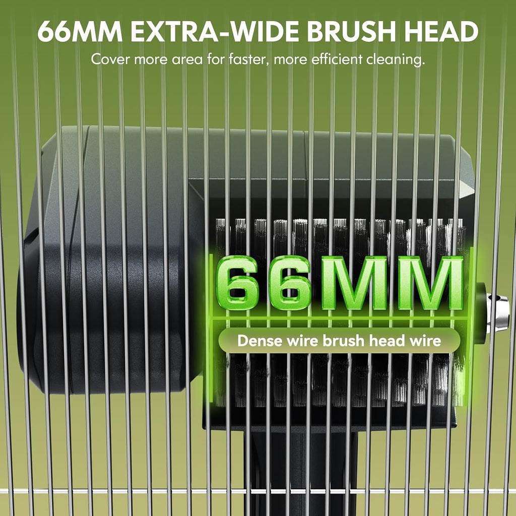Electric Grill Brush, 2 Pack Cordless BBQ Giddy Up Grill Cleaner | 400 RPM，12V Cordless，1500mAh Battery, 66mm Grill Grate Cleaner for Outdoor Barbecue, Patio, Camping, Backyard