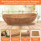Legigo 2PCS 36 Inch Natural Trough Coco Coir Liners Planters Replacement, Pre-Formed Window Basket Coconut Coir Fiber Liner for Garden Window Flower Box Pots, Fence Trough Planter, Wall Planter Basket