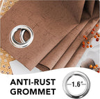 H.VERSAILTEX 100% Blackout Curtains for Bedroom Thermal Insulated Linen Textured Curtains Heat and Full Light Blocking Drapes Living Room Curtains 2 Panel Sets, Washed Spice, 52x45 Inch
