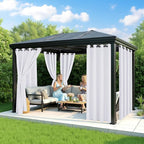 White Outdoor Curtains for Patio Waterproof - 6 Panels Privacy Weatherproof Outside Curtains with Grommets for Pergola, Gazebo, Porch, Cabana, Balcony, 54 x 84 Inch