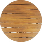 Merax Patio Outdoor Acacia Wood Round Coffee Table for Backyard, Lawn, Balcony, Teak Finish