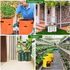 JJGoo Potato Grow Bags, 4 Pack 10 Gallon with Flap and Handles Planter Pots for Onion, Fruits, Tomato, Carrot - Yellow