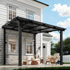 10x8 ft lean to gazebo pergola, outdoor wall showing dimensions