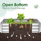 Quictent 6x3x1ft Galvanized Raised Garden Bed with Cover Metal Planter Bottomless Box w/ 2 Large Screen Windows Mini Greenhouse 20pcs T-Tags 1 Pair Gloves Outdoor Growing Vegetables (Green)
