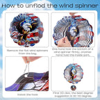 American Eagle Wind Spinner - 3D Stainless Steel Wind Spinners | Flag Pattern Ornaments Outdoor Kinetic Spinning Hanging 250 Anniversary Patriotic Decor for Patio Lawn Garden Yard Balcony