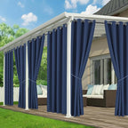 Outdoor Curtains for Patio Waterproof - 6 Panels Privacy Weatherproof Outside Curtains with Grommets for Pergola, Gazebo, Porch, Cabana, Balcony, 54 x 84 Inch, Navy
