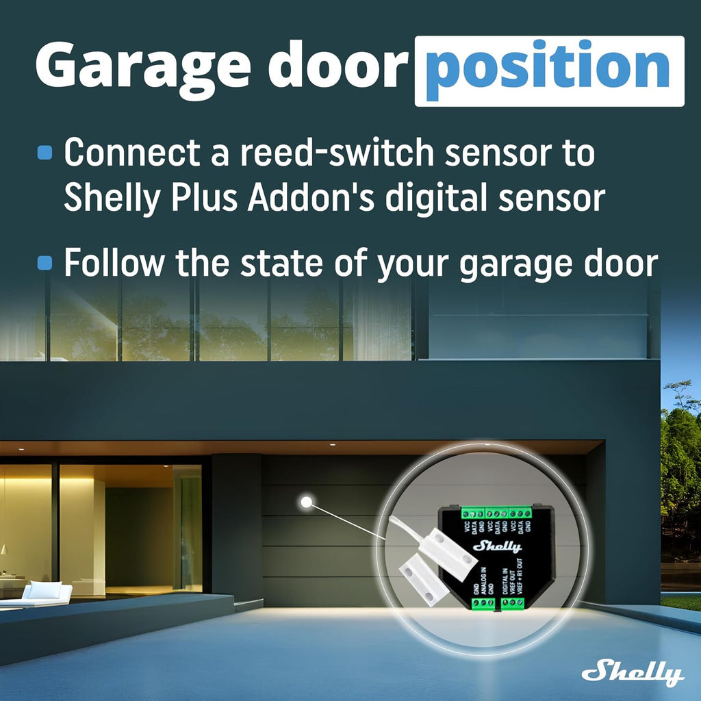 Shelly Plus Add-On | Wi-Fi & Bluetooth Add-On for Shelly Plus Devices | Measure Temperature and Humidity | Home Automation | Works with Alexa & Google Home | iOS Android App | No Hub | Digital Sensor