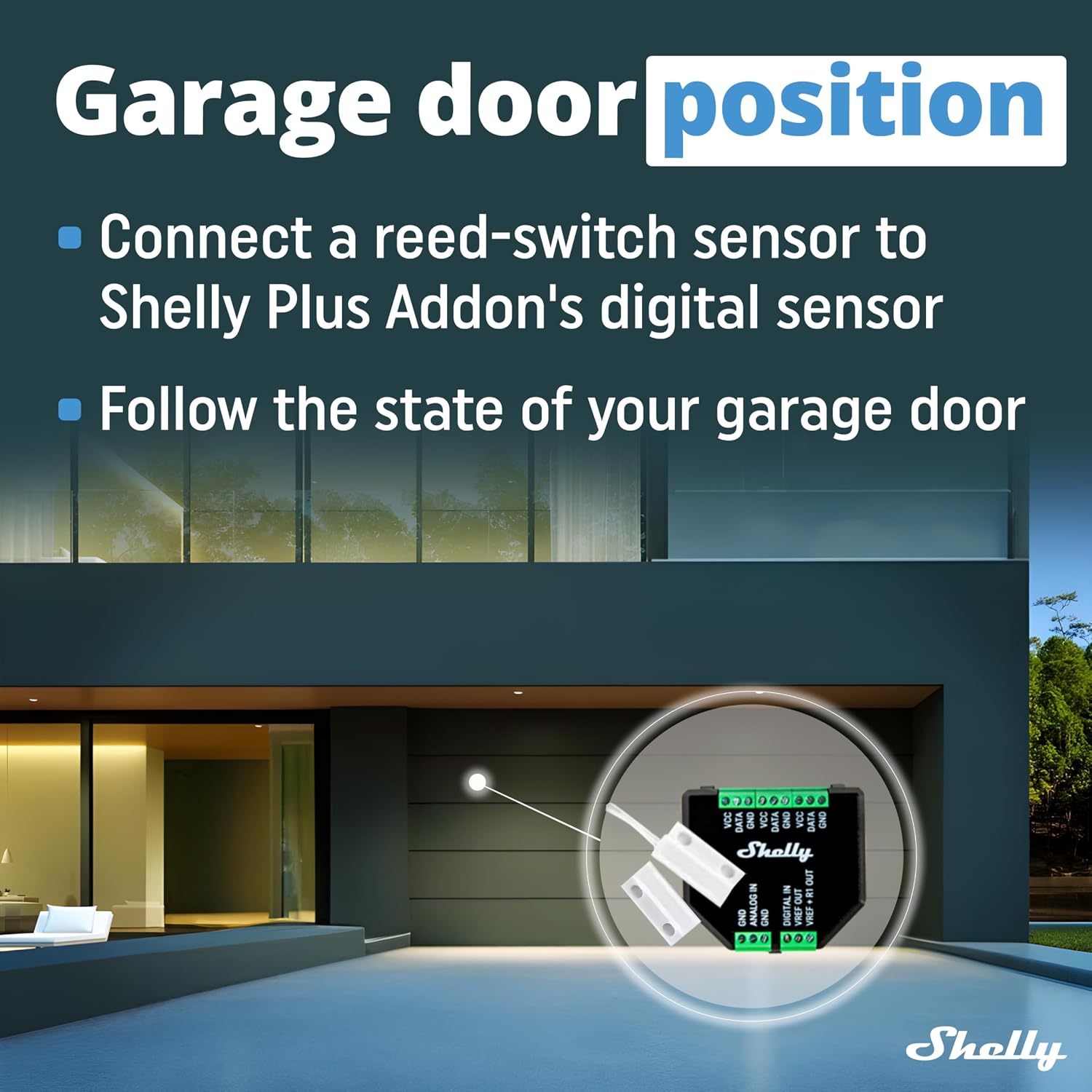 Shelly Plus Add-On | Wi-Fi & Bluetooth Add-On for Shelly Plus Devices | Measure Temperature and Humidity | Home Automation | Works with Alexa & Google Home | iOS Android App | No Hub | Digital Sensor