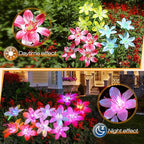 Aukora Solar Garden Lights Outdoor 5 Pack, 5 Colors Lily Flowers & 7-Color Changing Slide Beads Waterproof for Outside Pathway Patio Yard Decorations ＆ Mother's Day Gift, Red Yellow Blue White Purple