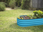 Plant & Plot Galvanized Raised Garden Beds Outdoor // 4×2×1 ft Planter Raised Beds for Gardening, Vegetables, Flowers (Teal) // Large Metal Garden Box
