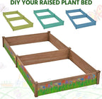 Yaheetech 8×4ft Wooden Horticulture Raised Garden Bed Divisible Elevated Planting Planter Box for Flowers/Vegetables/Herbs in Backyard/Patio Outdoor, 93 x 48 x 10in, Dark Brown