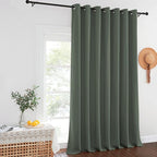 NICETOWN Room Darkening Curtain for Sliding Glass Door, Grommet Energy Saving Sound Reducing Room Divider Drape Thermal Insulated for Living Room/Garage, Dark Mallard, W100 x L120, 1 Piece